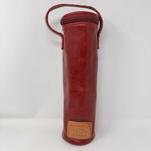 Conneaut Leather Wine Bottle Tote Bag Soft Case Oxblood Red 12.5”x3.5” Cortina